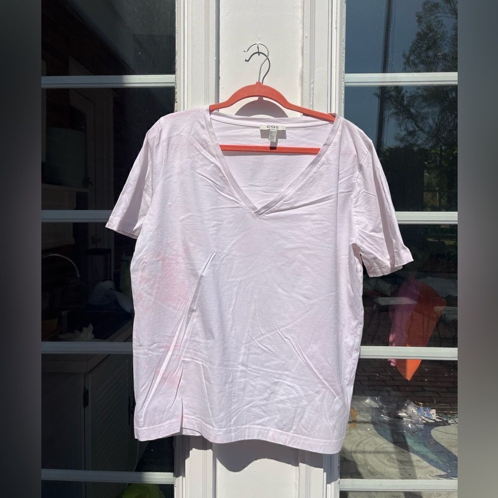 COS Tie Dye Cotton V-Neck T-Shirt